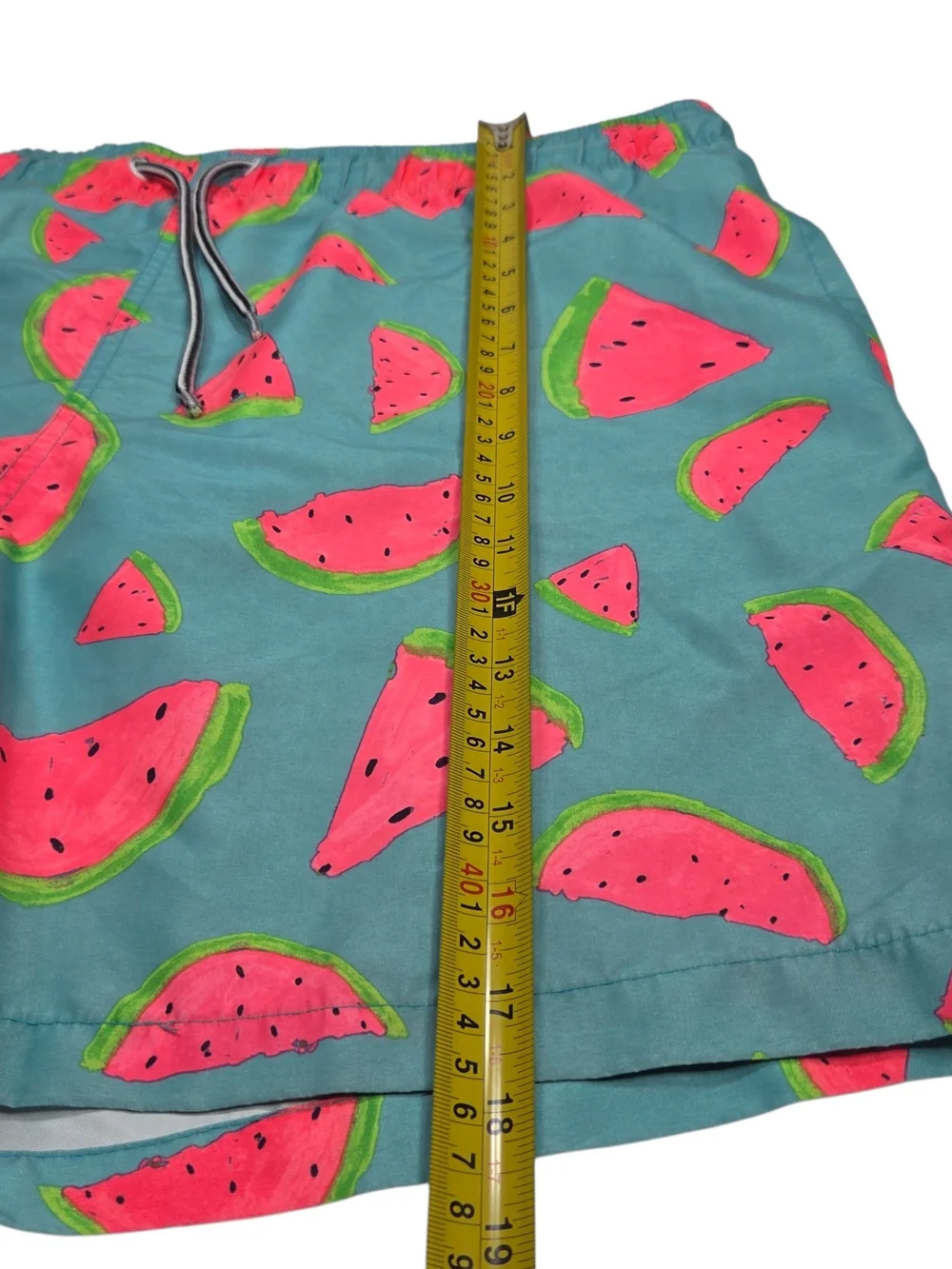 Arizona Jean Company Teal Swim Trunks with Pink Watermelon Print